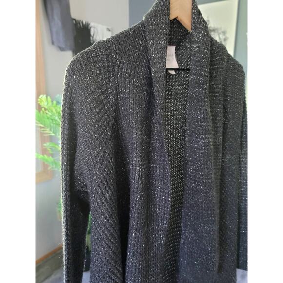 VINTAGE ROMEO & JULIET COUTURE BLACK SILVER LONG CARDIGAN - SMALL - Picture 4 of 7